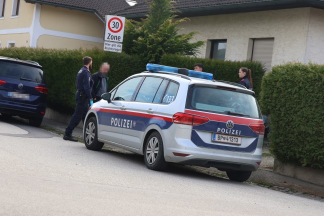 	Einsatzkräfte befreiten in Steinhaus leblose Person aus Auto in einer Hauseinfahrt