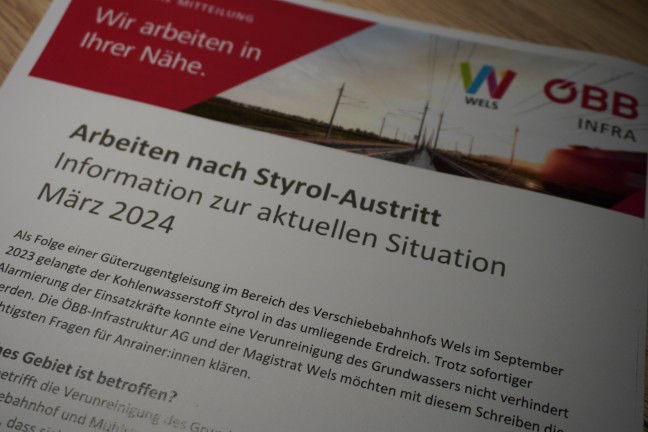 	Styrol: Grundwasserverunreinigung nach Güterzugentgleisung in Wels breitet sich noch immer aus