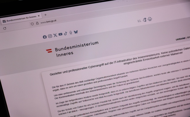 Cyberattacke: Polizei und Bundesministerium für Inneres von Angriff auf IT-Infrastruktur betroffen