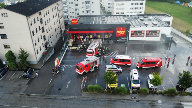 Brand in Supermarkt in St. Georgen an der Gusen sorgte für längeren Einsatz der Feuerwehr