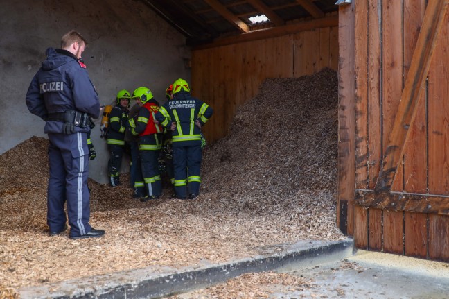 Brand in einem Hackschnitzelbunker bei einem Bauernhof in Offenhausen