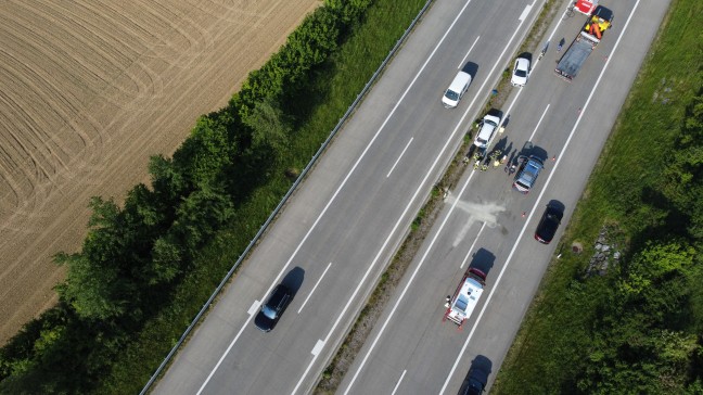 	Unfallserie im Abendverkehr auf Westautobahn zwischen Laakirchen und Vorchdorf
