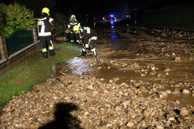 	Vermurungen und Überflutungen nach lokal sehr heftigen Gewittern in Oberösterreich