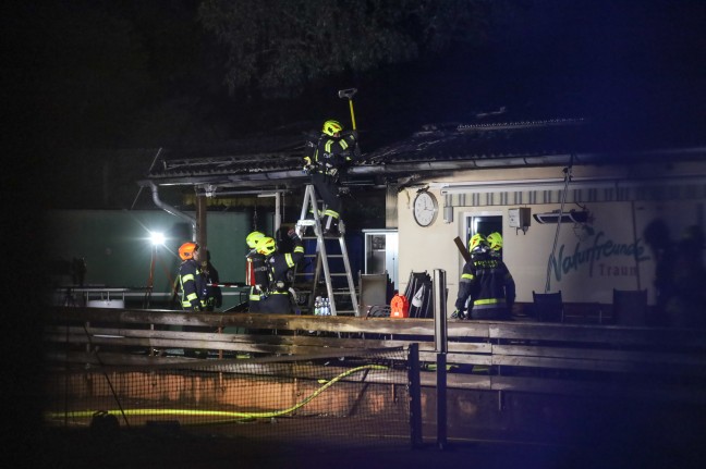 	Brand bei einem Tennisvereinsheim in Traun führte zu Einsatz zweier Feuerwehren