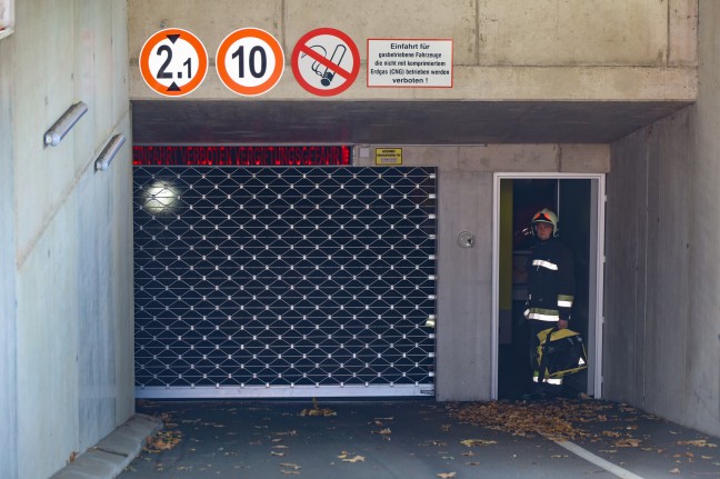 	Einsatz der Feuerwehr bei befürchtetem Gasaustritt in einer Tiefgarage in Wels-Lichtenegg