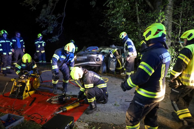 	Auto gegen Baum: Vier teils Schwerverletzte bei nächtlichem Verkehrsunfall in Wartberg an der Krems