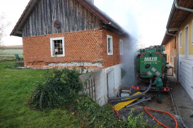 	Brand im Hackschnitzelbunker eines landwirtschaftlichen Nebengebäudes in Piberbach