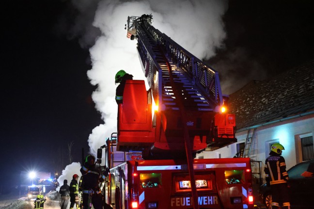 	Sechs Feuerwehren bei Brand eines Stadels in Dietach im Einsatz