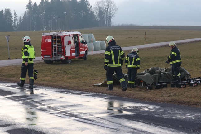 Schwieriger Lscheinsatz: Brand eines getftelten Stromspeichers in einem Wohnhaus in Geboltskirchen