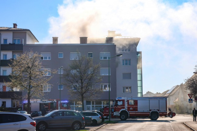 "Wohnung zugemllt": Schwieriger Lscheinsatz bei ausgedehntem Wohnungsbrand in Wels-Vogelweide