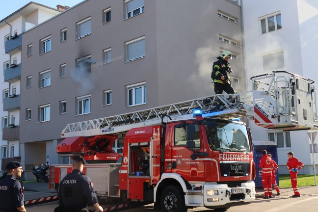 "Wohnung zugemllt": Schwieriger Lscheinsatz bei ausgedehntem Wohnungsbrand in Wels-Vogelweide