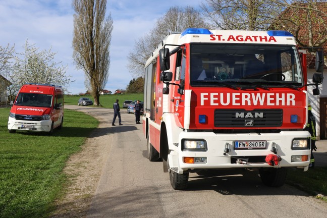 Brand im Fassadenbereich eines landwirtschaftlichen Gebudes in St. Agatha