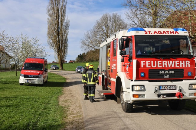Brand im Fassadenbereich eines landwirtschaftlichen Gebudes in St. Agatha
