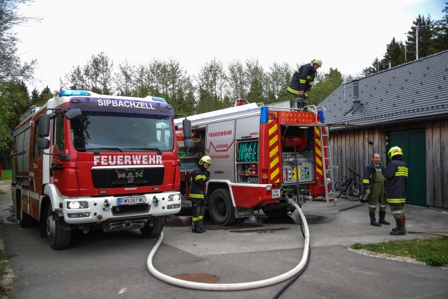 Drei Feuerwehren bei Brand in einem Waldstck in Sipbachzell im Einsatz