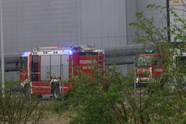 Brand bei einem Abfallverwertungsunternehmen in Wels-Schafwiesen sorgte fr Einsatz