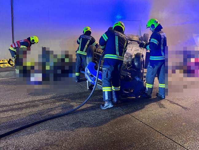 Drei teils Schwerverletzte bei Verkehrsunfall auf Pyhrnautobahn im Bosrucktunnel bei Spital am Pyhrn