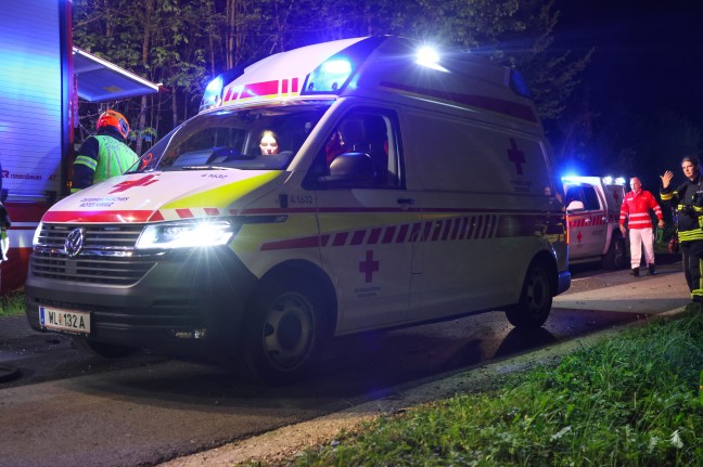 Auto bei schwerem Verkehrsunfall in Stadl-Paura gegen Baum gekracht