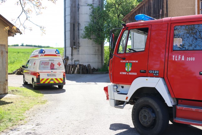 Fnf Feuerwehren bei Brand in einem Gebude in Gaspoltshofen im Einsatz