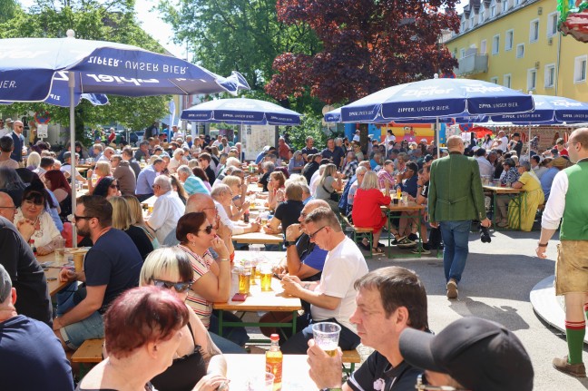 FP: Groes Maibaumfest mit den Menschen am Vogelweiderplatz in Wels-Vogelweide gefeiert