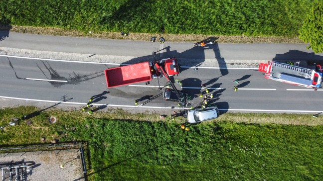 Frontalcrash auf Wallerner Strae bei Wallern an der Trattnach fordert zwei Schwerverletzte