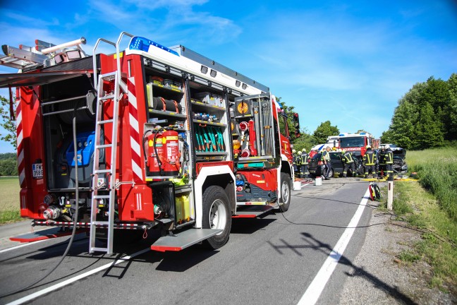 Frontalcrash auf Wallerner Strae bei Wallern an der Trattnach fordert zwei Schwerverletzte