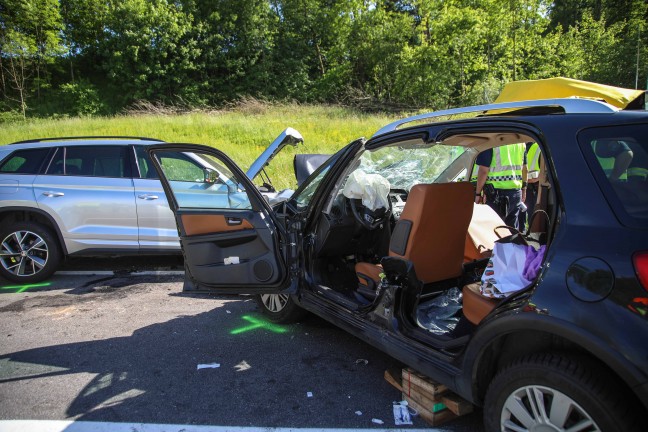 Frontalcrash auf Wallerner Strae bei Wallern an der Trattnach fordert zwei Schwerverletzte