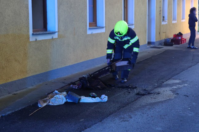 Brand einer Selche auf einem Bauernhof in Vorchdorf sorgt fr Einsatz dreier Feuerwehren