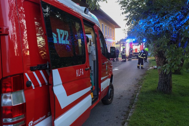 Brand einer Selche auf einem Bauernhof in Vorchdorf sorgt fr Einsatz dreier Feuerwehren