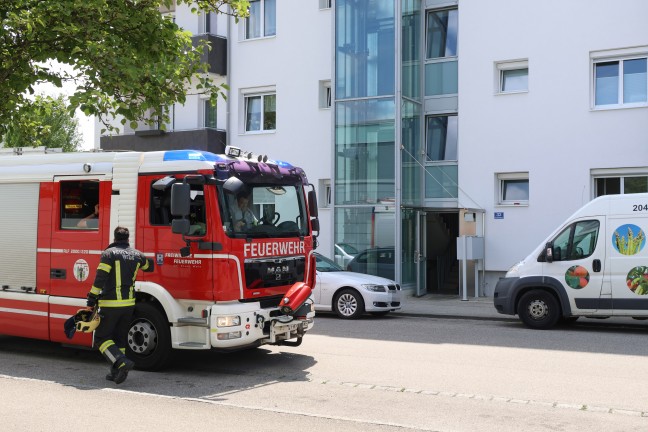 Nachschau nach Brand einer Powerbank in einem Mehrparteienwohnhaus in Wels-Vogelweide