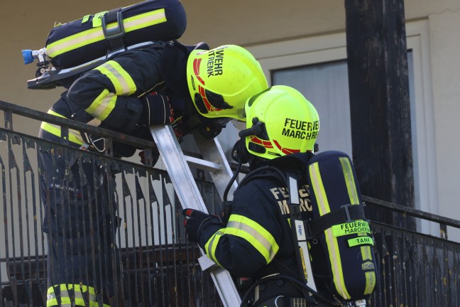 Brand bei Garage: bergreifen der Flammen auf Wohnhaus in Marchtrenk in letzter Minute verhindert