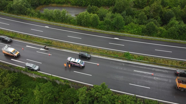 Schotter verloren: Grere Verkehrsbehinderungen auf Innkreisautobahn in Wels