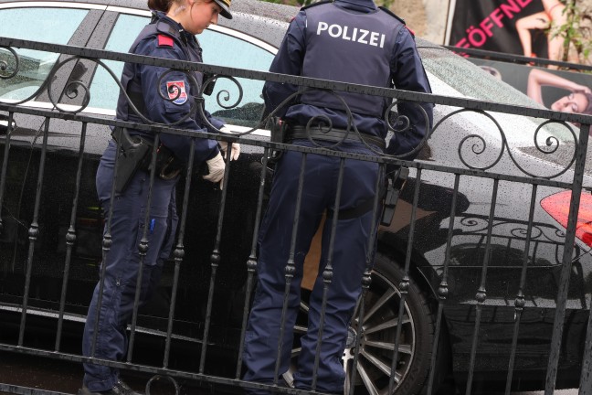 Wels-Innenstadt: Einsatz eines Fliewasserretters bei Sicherstellung einer Waffe im Welser Mhlbach