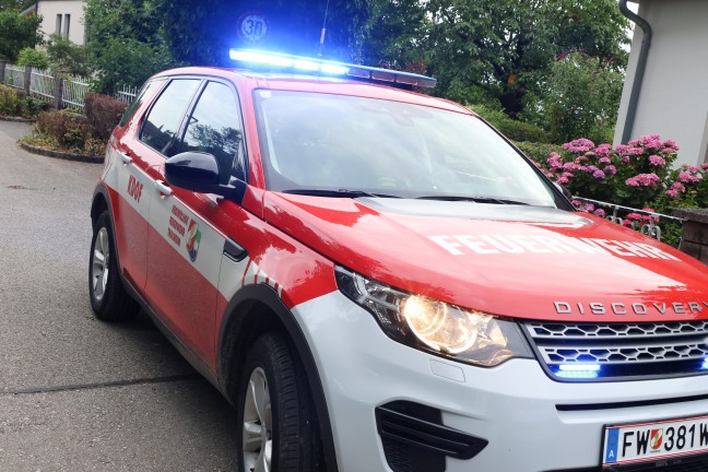 Tierrettung: Feuerwehr und Jger befreien eingeklemmten Rehbock aus Gartentor in Thalheim bei Wels