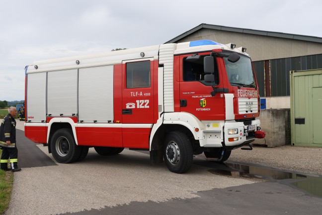 Sechs Feuerwehren bei Gasflaschenbrand in einer Werksttte in Pettenbach im Einsatz