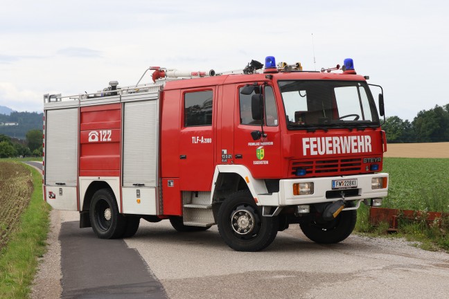 Sechs Feuerwehren bei Gasflaschenbrand in einer Werksttte in Pettenbach im Einsatz