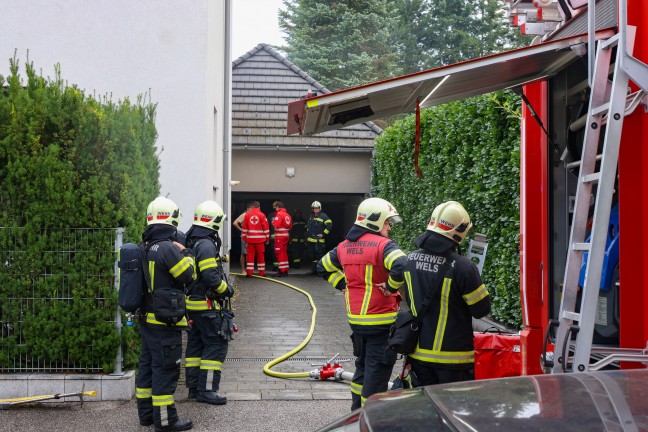 Brand in einem Nebengebude eines Wohnhauses in Wels-Pernau noch rechtzeitig entdeckt