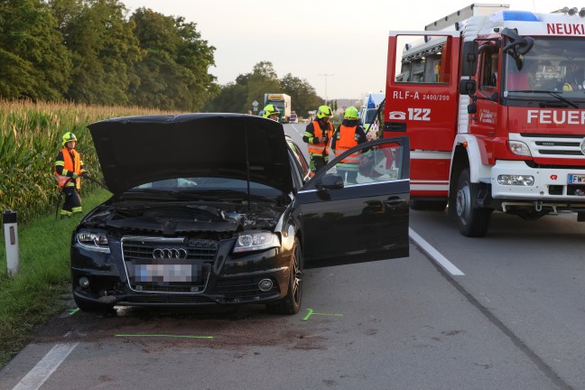 Drei teils Schwerverletzte bei Crash mit vier beteiligten Autos auf Wiener Strae bei Lambach