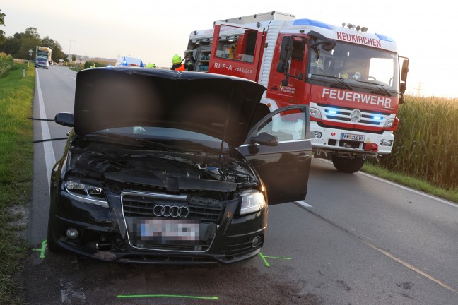 Drei teils Schwerverletzte bei Crash mit vier beteiligten Autos auf Wiener Strae bei Lambach