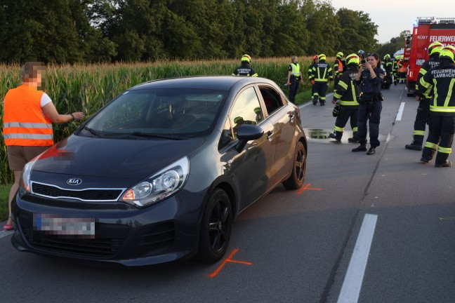 Drei teils Schwerverletzte bei Crash mit vier beteiligten Autos auf Wiener Strae bei Lambach