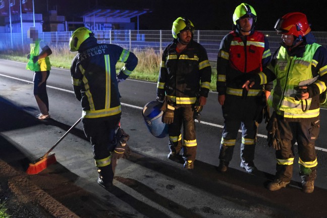 Steinhaus: Einsatzkrfte zu Aufrumarbeiten nach Wildunfall auf der Pyhrnpass Strae alarmiert