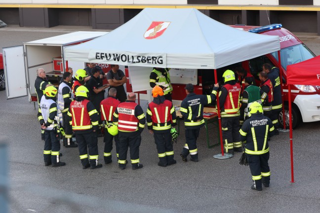 Groeinsatz nach Brand einer Lftungsanlage in einer Schokoladenfabrik in Sattledt