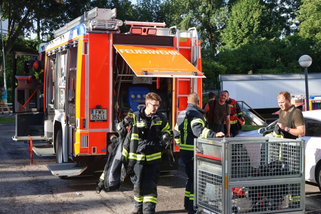 Wohungsbrand in Leonding: Person aus fnftem Stock gerettet - Hund berlebte Brand nicht