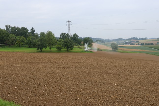 Einsatzkrfte der Feuerwehr zu Feldbrand nach Pennewang alarmiert