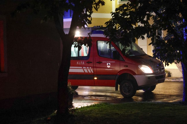 Nchtlicher Brand auf einem Bauernhof in Eberstalzell sorgte fr Einsatz zweier Feuerwehren