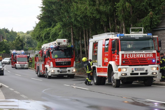 Kchenbrand: Vier Feuerwehren bei Brand in einem Gasthaus in Sierning im Einsatz