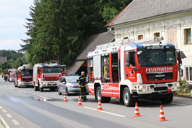 Kchenbrand: Vier Feuerwehren bei Brand in einem Gasthaus in Sierning im Einsatz