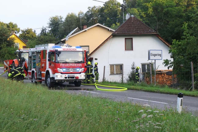 Brand in einem Hausanbau in Aichkirchen sorgte fr Einsatz zweier Feuerwehren