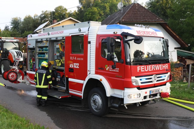 Brand in einem Hausanbau in Aichkirchen sorgte fr Einsatz zweier Feuerwehren