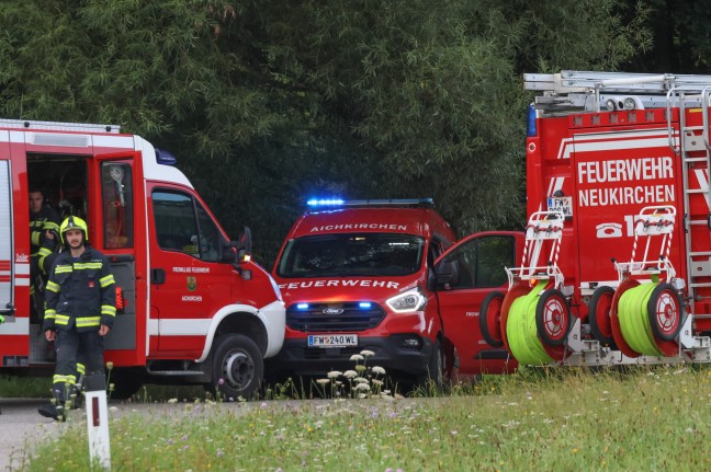 Brand in einem Hausanbau in Aichkirchen sorgte fr Einsatz zweier Feuerwehren