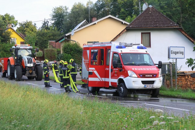 Brand in einem Hausanbau in Aichkirchen sorgte fr Einsatz zweier Feuerwehren